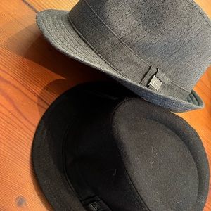 Quicksilver Fedora hat, 1 black 1 gray both size large